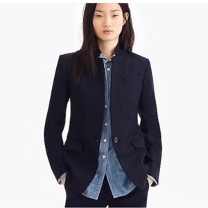 J Crew Regent blazer in wool flannel Navy Blue Size 6 Preppy Career